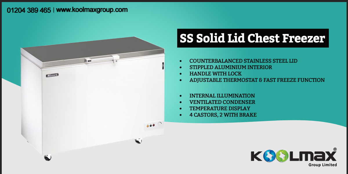 SS Solid lid chest freezer