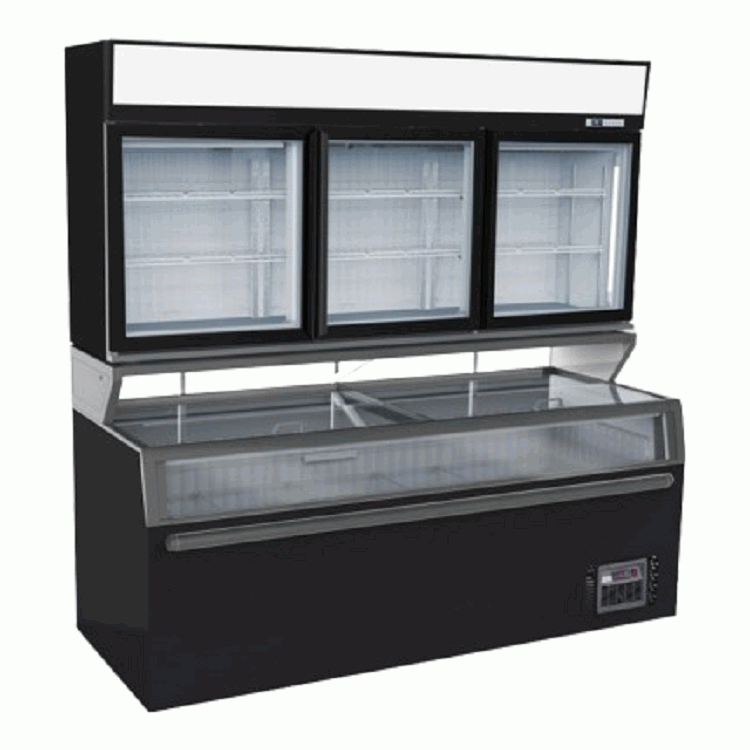 Combisteel Wall Mounted Freezer Unit Black Triple Glass Doors (2102H x