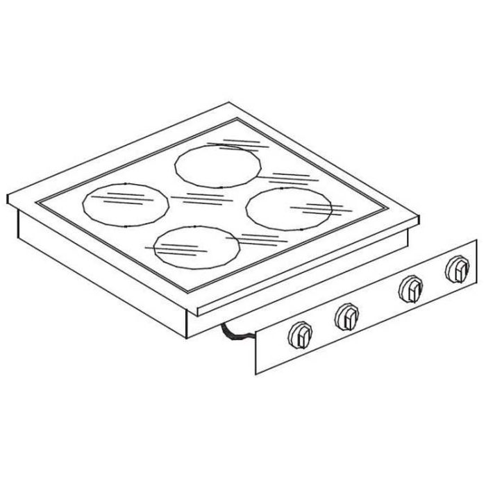 Combisteel Ceramic Cooking Unit 4 Zones (260H x 600W x 600D)