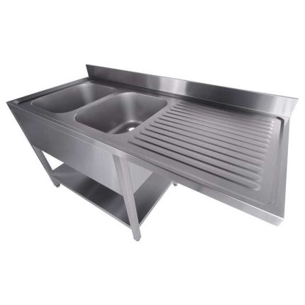 Combisteel Sink Unit With Shelf 2 Dishwasher Left (850H x 1600W x 700D) - 2