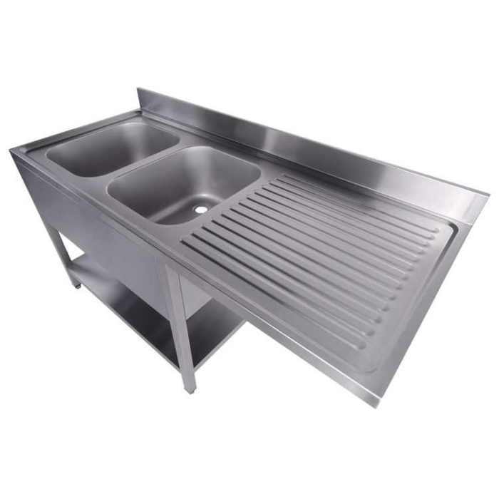 Combisteel Sink Unit With Shelf 2 Dishwasher Left (850H x 1600W x 700D) - 3