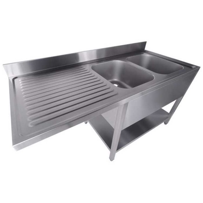Combisteel Sink Unit With Shelf 2 Dishwasher Right (850H x 1600W x 700D) - 3