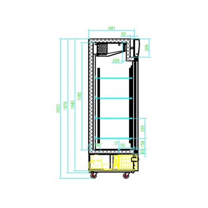 Combisteel 7450.0135 Single Glass Door Freezer-Diagram