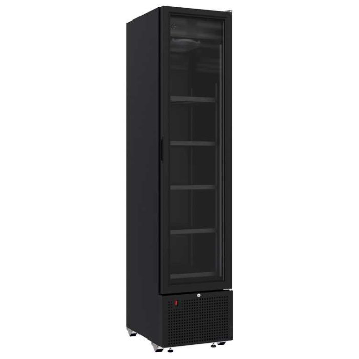 Combisteel Single Glass Door Fridge Black (2024H x 450W x 656D) - 348 Ltr