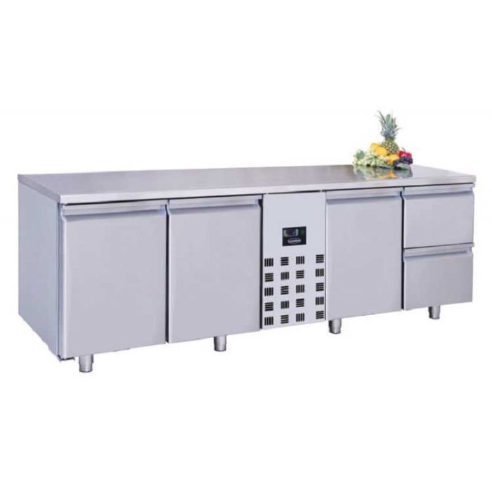 Combisteel 3 Doors And 2 Monoblock Drawers Refrigerated Food Prep Counter (850H x 2270W x 700D) - 632 Ltr