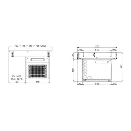 Combisteel Drop-In Refrigerated Container chart