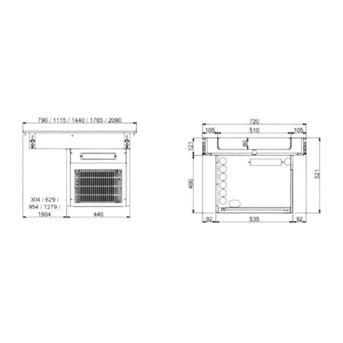 Combisteel Drop-In Refrigerated Container chart
