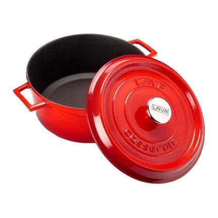 Combisteel Lava Cast Iron Casserole Pan Red (125H x 320W x 250D) – 4.49 Ltr