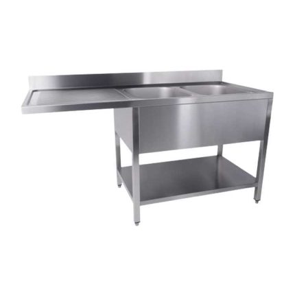 Combisteel Sink Unit With Shelf 2 Dishwasher Right (850H x 1600W x 700D)