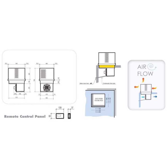 koolmax roof-top mounted unit for cold rooms (6-10.4 m3) diagram