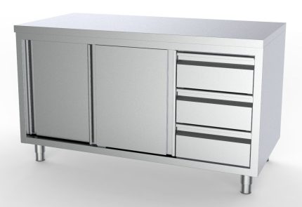 Combisteel 700 WORKTABLE SLIDING DOORS DRAWERS RIGHT