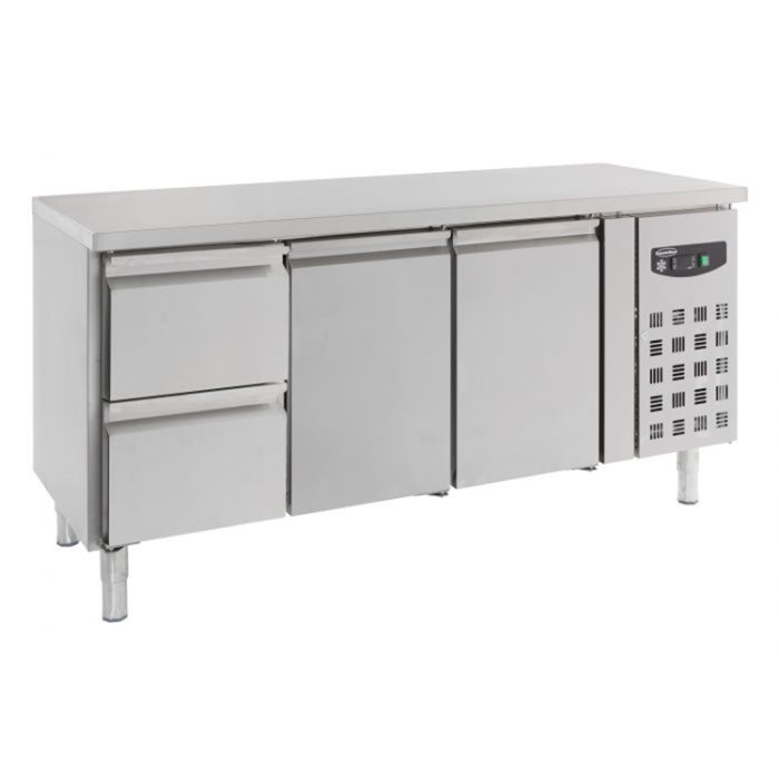 Combisteel 2 Doors Refrigerated Prep Counter Counter with 2 Drawers - (850H x 1795W x 700D)