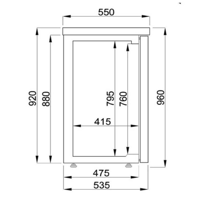 Combisteel 4 Door Back Bar Cooler Black Diagram