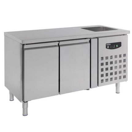 Combisteel 2 Door Refrigerated Food Prep Counter With Sink - (960H x 1510W x 700D)