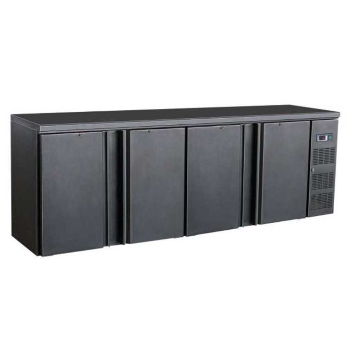 Combisteel 4 Doors Back Bar Cooler Black (860H x 2542W x 513D) – 698 Ltr