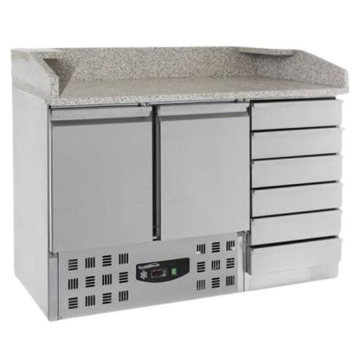 Combisteel 2 Door And 6 Drawers Pizza Prep Counter (1060H x 1420W x 700D) - 257 Ltr