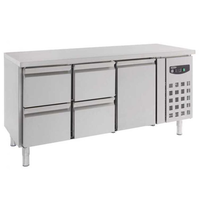 Combisteel 1 Door Refrigerated Counter with 4 Drawers (850H x 1795W x 700D) - 417 Ltr