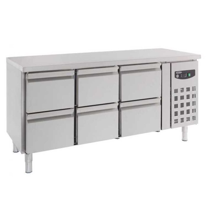 Combisteel Refrigerated Counter with 6 Drawers (850H x 1795W x 700D) - 417 Ltr