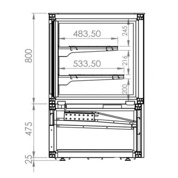 Combisteel Refrigerated Flat Glass Display