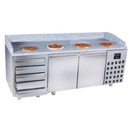 Combisteel Two Door Pizza Prep Counter with 5 Drawers (1080H x 2100W x 800D) – 615 Ltr