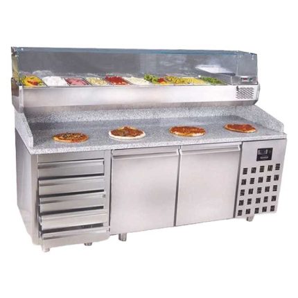 Combisteel Two Door Pizza Prep Counter with 5 Drawers