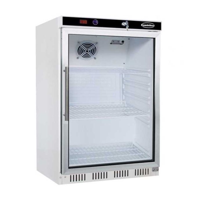 Combisteel Countertop Single Glass Door Fridge (855H x 600W x 585D) - 130 Ltr