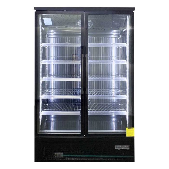 Koolmax KMC1300 Double Glass Door Fridge Black