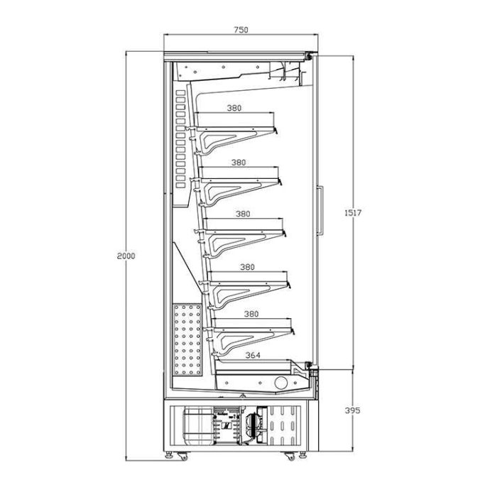 Koolmax OASIS 250 Section Drawing